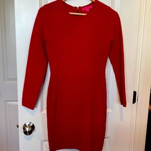 Betsey Johnson hot red zipper back dress. Size small